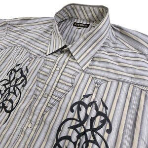 Stetson Western Shirt Men's 3XL Pearl Snap Embroidered Tribal Aztec Cowboy Ranch